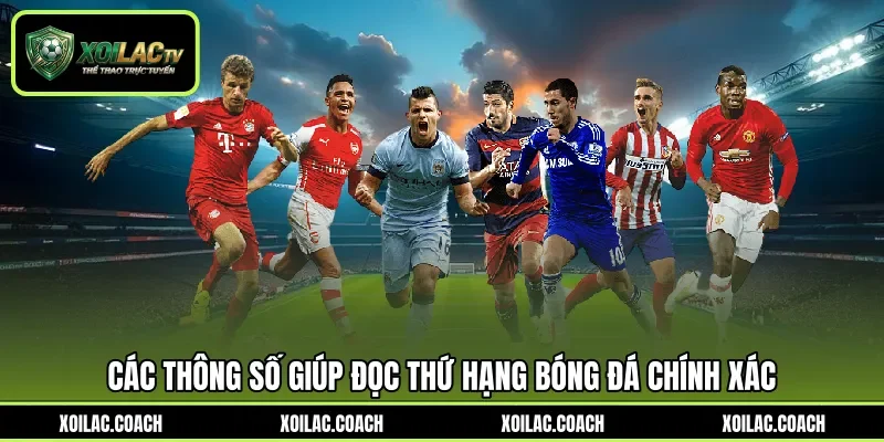 Các thông số giúp đọc thứ hạng bóng đá chính xác